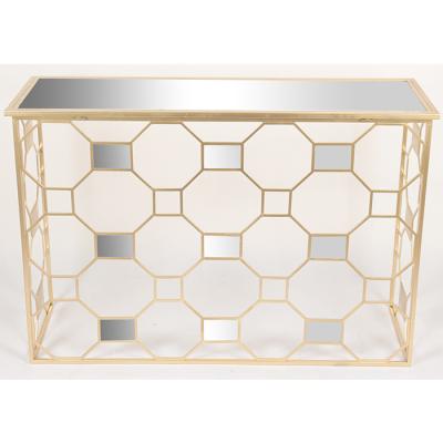 China Wholesale Gold Console Table Convertible With Mirror Good Quality Design Top Luxury Perfect OEM Customized Living Room For Home Decoration for sale