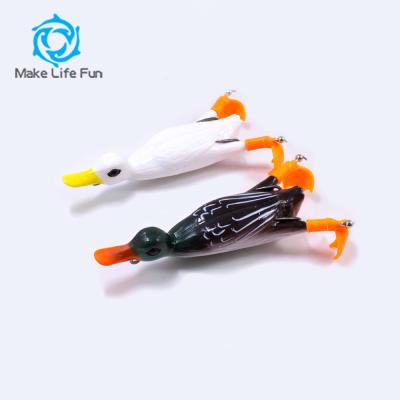 China Freshwater Plastic Swimbait Bass Pike Soft Bait Fishing Duck Lure MLF-FG203 for sale