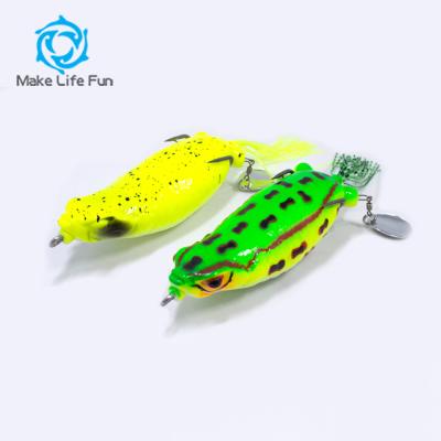 China 2020 Soft Plastic PVC Fishing Skirts Topwater Spinner Bait Frog Mullet Lure for sale