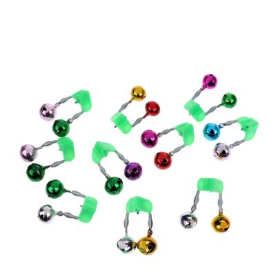 China Big Noise Double Colored Colorful Bells Fishing Rod Clamp Tip Clip Bells Ring Fishing Tackle Bite Alarms for sale