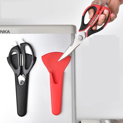 China Cutting food kitchen scissors cover 2 cr13 pp magnetic rubber material, separable multifunctional scissors with magnetic holder for sale