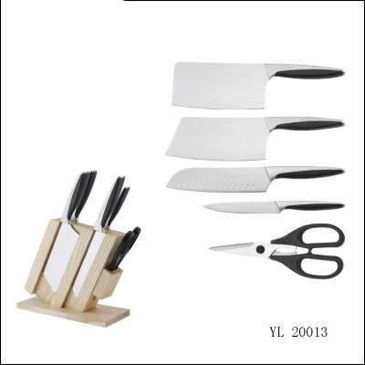 China Viable 6 Pcs Fashion Stainless Steel 3cr13 Knife Sets Kitchen Knife Holder Wooden ABS Handle Series Tools for sale