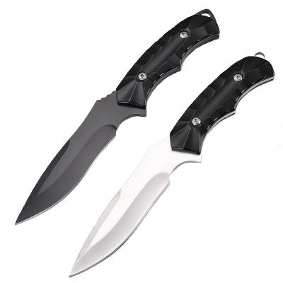 China 7 Cr 17 Stainless Steel Mini Pocket Knife Non-variable Black White Outdoor Folding Survival Knife With Sheath for sale