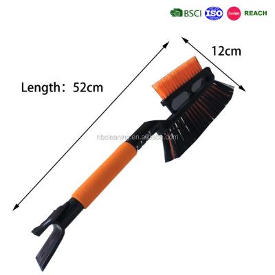 China Double Head Sweeps BSCI Snow Brush Head With Bilateral Bristle And Detachable Ice Scraper Snow Broom for sale