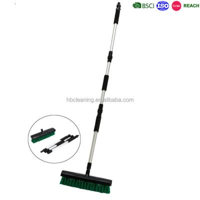 China Long Handle Plastic Floor Dust Cleaning Brush , Water Flow Garden Cleaning Broom for sale