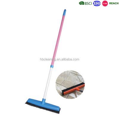 China Plastic Telescopic Handle Rubber Broom , Floor Indoor Quick Broom for sale