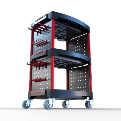 China pp tool cart without drawer for car beauty mechanics tool cart trolley tool for sale