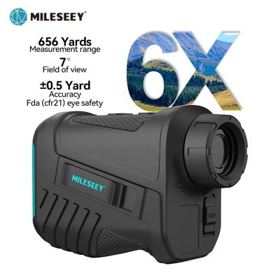 China Mileseey PF280 China 600m Long Range Digital USB Charging 6X Magnification Hunting Golf Laser Rangefinders 110*65*38mm for sale