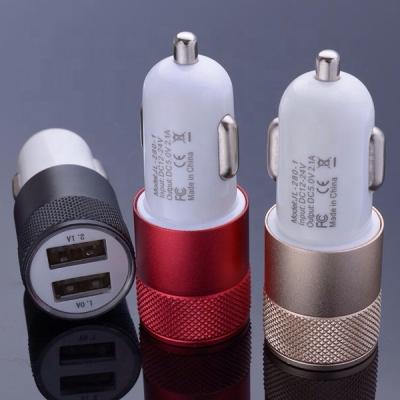 China 12V Cell Phone Power Dual Port 2 USB Car Charger Adapter For Cell Phone Tablets for sale