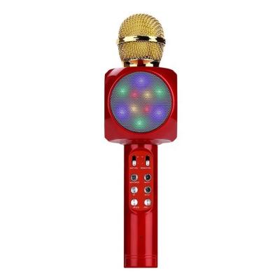 China Handheld Microphone WS1816 LED Light Mini Wireless Multifunctional Karaoke Microphone MIC for Singing for sale