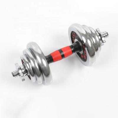 China Durable Gym Home Used Factory Supplied Cheap Metal Chrome Adjustable Dumbbell Set for sale