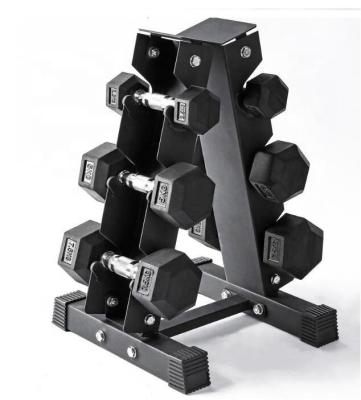 China Powder Coated 3 Tier Free Commercial Fitness Weigh Dumbbell Dumbell Rack for sale