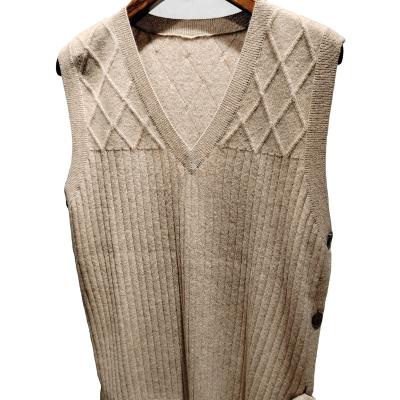 China Fashionable Design Women's Sheer Cashmere V Neck Sweater Vest Anti-pilling With Belt for sale