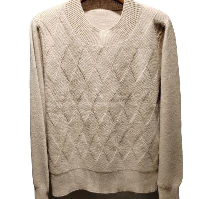 China 100% knitting ladies anti-pilling cashmere sweater with special pattern for sale