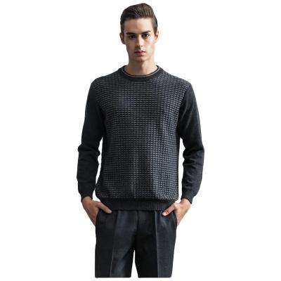 China High Quality Anti-pilling Mens Pure Cashmere Jacquard Knitwear Sweater for sale