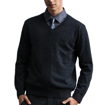 China Fashion cashmere winter v neck sweater custom made anti-pilling pullover for men for sale