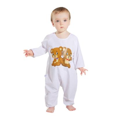 China Cotton 100% 2021 Long Sleeve Button Snap Cotton Baby Romper Rise Infant Clothes Pure Loose Cartoon Printing for sale