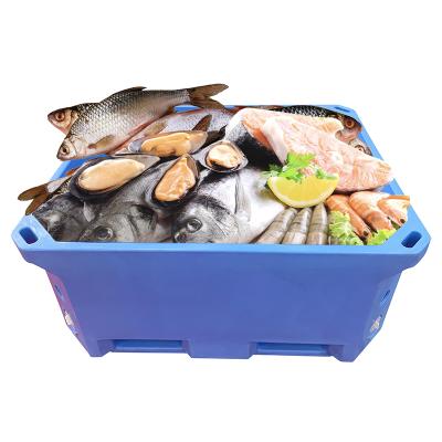 China Regular Stackable Heavy Duty Huge Aquaculture Storage LLDPE Plastic Insulated Fish Container For Transportation for sale