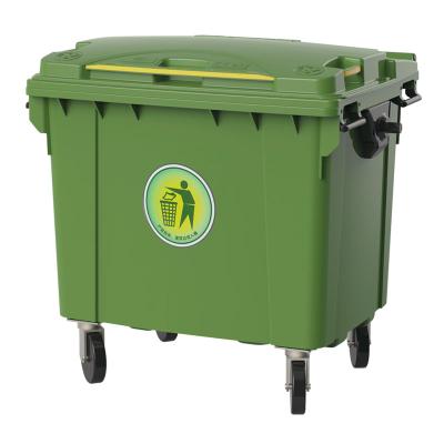 China Stocked Plastic Waste Bin Waste Bin 660L / 1110L With EN840 CERTIFICATE for sale