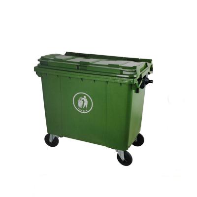 China 1100L Viable Plastic Waste Bin with 4 Wheels Large Plastic Wastebin for sale