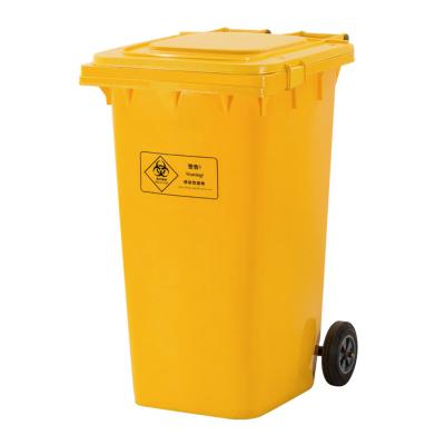 China Outdoor 120L Sustainable HDPE Plastic Waste Bin With Four Wheels With EN840 for sale