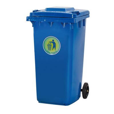 China Sustainable plastic material and solid structure standing 120L waste container for sale