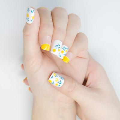 China Design summer style nails colorimetric bright flower short nails for sale