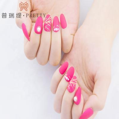 China New Design Ballerina Artificial Nails Fake Nail Glue With Jewelry Custom Finger Nails for sale