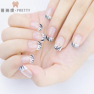 China Professional Full Cover French White Fake Nail 3d Nail Art Artificial Finger Nails Fake for sale