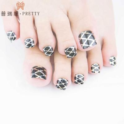 China New Design Design Fake Nails Toe Full Cover Artificial Toe Nails Press On Toe Nail Tips With Free Glue for sale