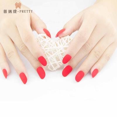 China Design New Year Style Matte Nails Makeup Red Artificial Fake Nail for sale