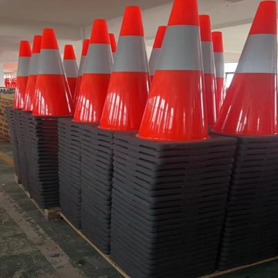 China PVC Road Traffic Cone High Visible Reflective Road Work Cones for sale