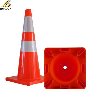 China Flexible Orange Highway Cones PVC Custom Traffic Cone For Effective Warning for sale