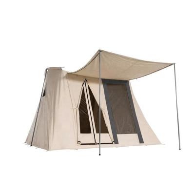 China Mountainhiker Durable High Quality Outdoor Cotton Canvas Breathable Cable Arch Tent Spring Bar Tent For 4 Person for sale