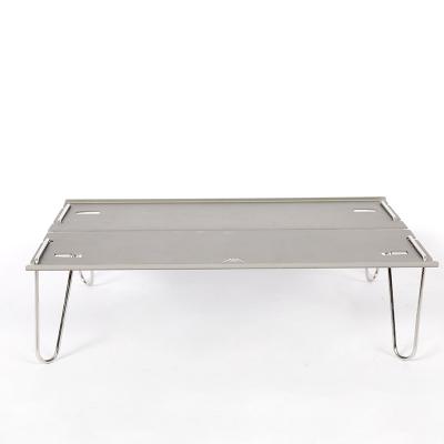 China Mountainhiker Mini Portable Outdoor Folding Picnic Metal Silver Aluminum Alloy Easy Carry Camping Table for sale