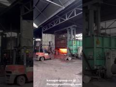 Pre-Heated bar moved from Furance for Stainless Steel/Carbon Steel flange forging