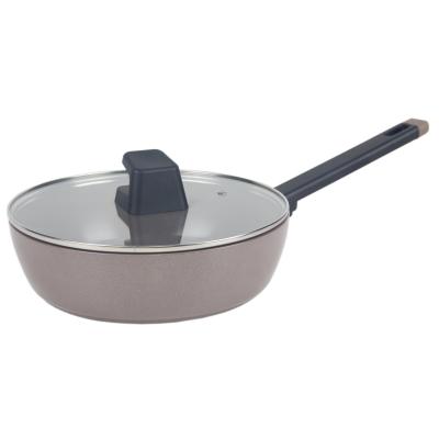 China Aluminum design frying pan nonstick cookware kitchenware with glass lid for sale