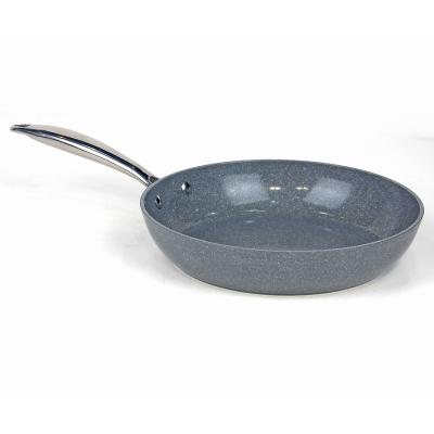 China Grey granite look nonstick frying pan panelas with induction bottom for kitchen cook for sale