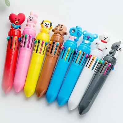 China Pen Promotional Multi Color Promotional Ball Pen Kawaii Cute Animals Design Custom Colored Ballpoint Pen for sale