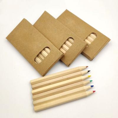 China For students Mini Wood Color Pencil Wooden crayons with coloring book 6 packs for sale