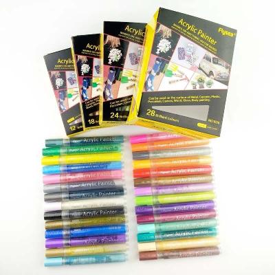 China Office 12/18/24/28 Paint Pens Acrylic Paint Marker Set for sale