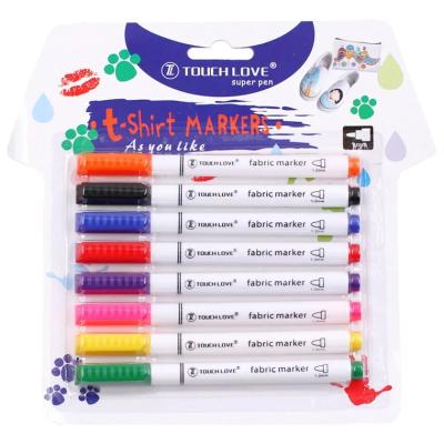 China Desktop Non-Washable Fabric Permanent Markers 8 Pack Textile Marker for sale