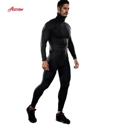 China Sustainable Hot Sale Turtle Neck Compression Top Thermal Shirts Long Sleeve T Shirts For Men for sale