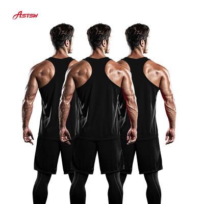 China Breathable Mesh Sleeveless Gym Bodybuilding Training Shirts Men's Y-Back Muscle Cool Tank for sale