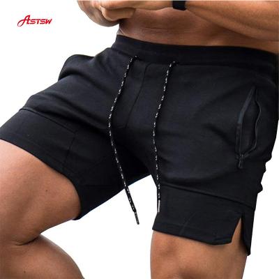 China Breathable Men's Gym Workout Shorts Weightlifting Squatting Bodybuilding Short Fitted Exercising Trotter With Pocket for sale