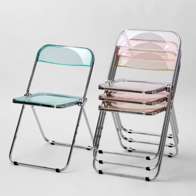 China 1013J Modern Wholesale Modern Cafe PC Clear Color Folding Chair for sale