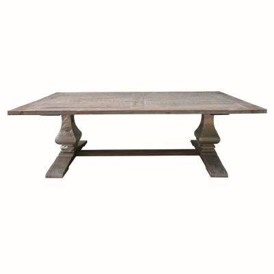 China High Quality Antique Wash Stainless Finish Single Leg Dining Table Restaurant Table for sale