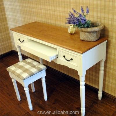 China WH-4108 Fashionable White Wood Desk And Stool Furniture for sale