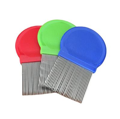 China Miniature Tooth Microchip Long Needle Stainless Steel Comb Pet Grooming Stocked Cleaning Comb For Cat And Dog for sale