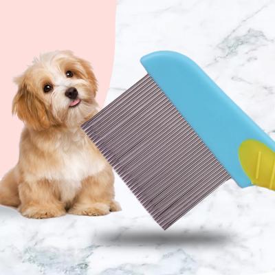 China Super Dense Stocked Needle Face Hair Pet Remove Dandruff Hair Stains Comb Pet Lice Comb Cat Grooming Flea Comb for sale